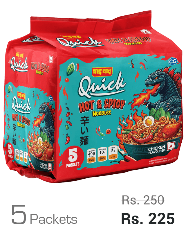Wai Wai Quick Hot & Spicy Chicken Flavour Noodles 70G x 5 Packets Wai Wai Quick Hot & Spicy Chicken Flavour Noodles 70G x 5 Packets