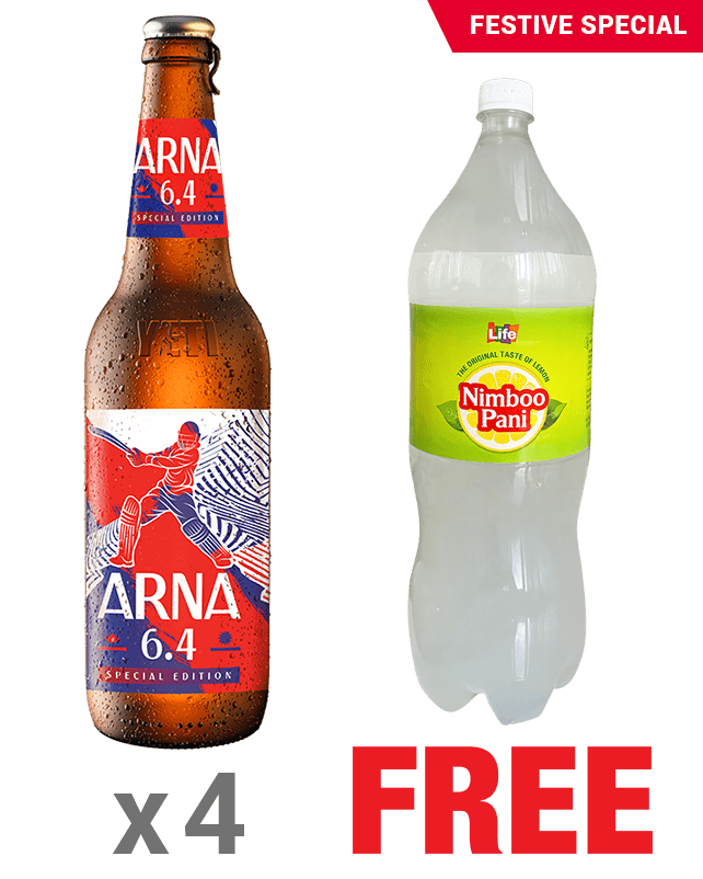 Arna 6.4 650ML x 4 Bottles + 1 Life Nimboo Pani 2.25L Free