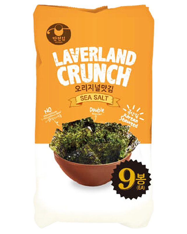 Laverland Crunch Sea Salt Seaweed 40.5G (4.5G x 9's) Laverland Crunch Sea Salt Seaweed 40.5G (4.5G x 9's)