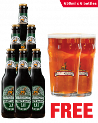 Barahsinghe Craft Lager 650ML x 6 Bottles + 2 Glasses Free