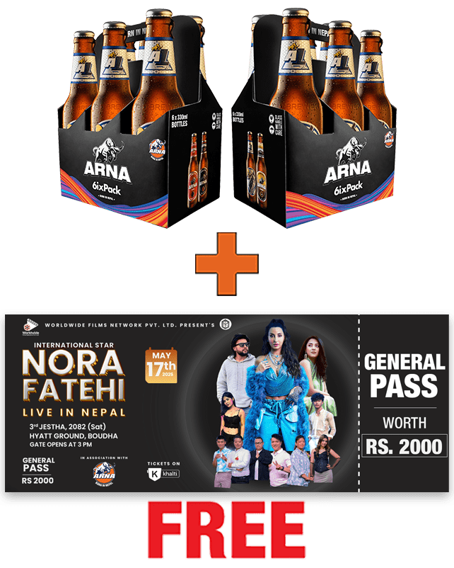 Arna Light 330ML x 12 Bottles + 1 Nora Fatehi Live General Pass Arna Light 330ML x 12 Bottles + 1 Nora Fatehi Live General Pass