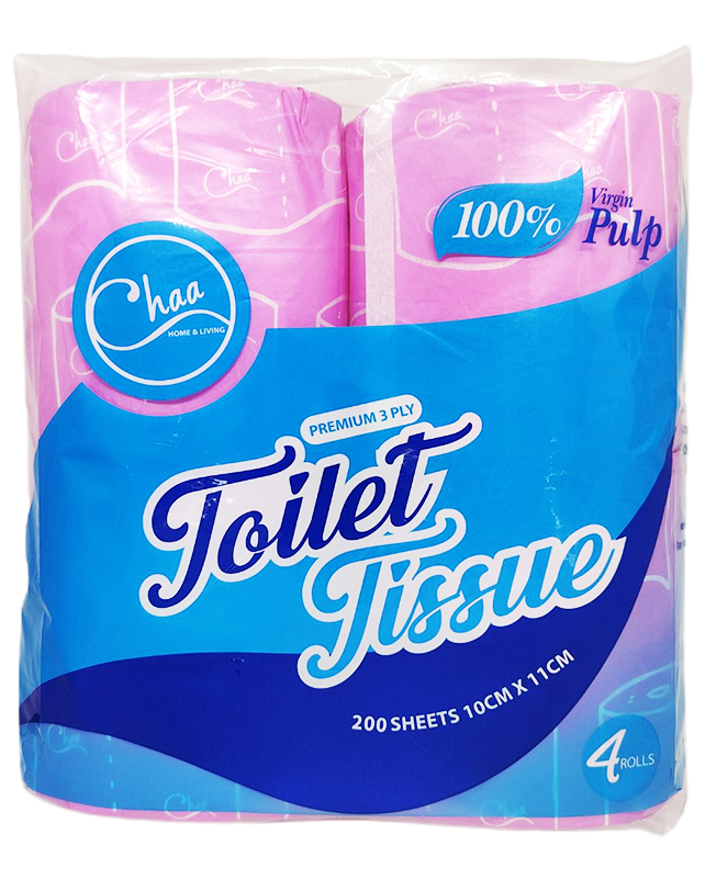 Chaa Toilet Paper 3Ply 4 Rolls 200's