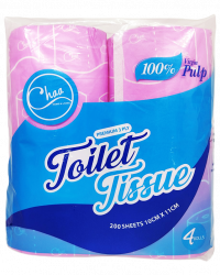 Chaa Toilet Paper 3Ply 4 Rolls 200's