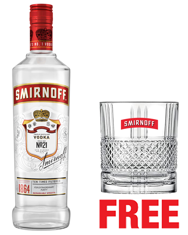 Smirnoff Vodka 750ML (Bottled in Nepal) + 1 Glass Free