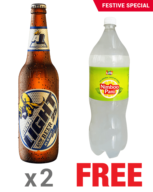 Arna Light 650ML x 2 Bottles + 1 Life Nimboo Pani 2.25L Free