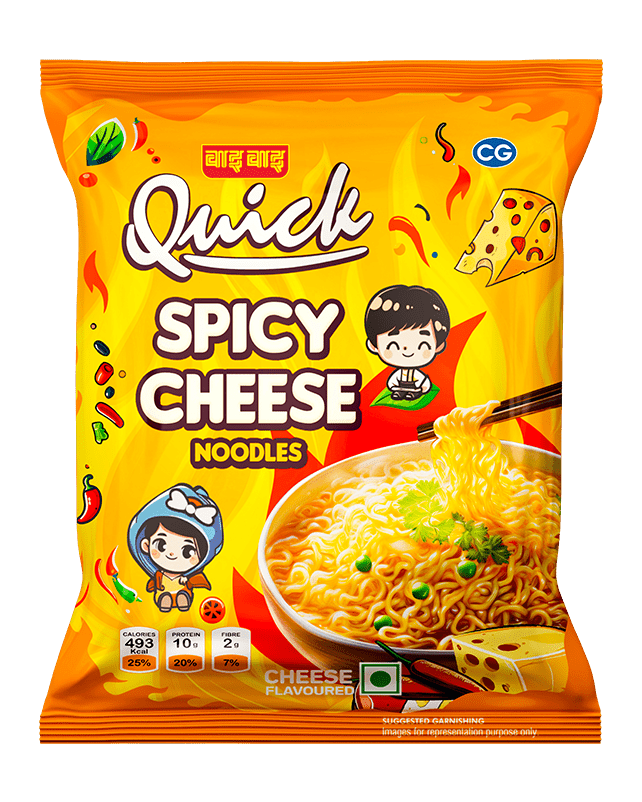 Wai Wai Quick Spicy Cheese Flavoured Noodles 100G