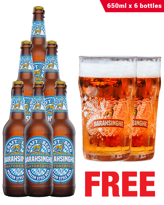Barahsinghe Yaktoberfest 650ML x 6 Bottles + 2 Glasses Free