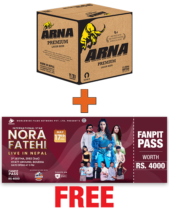 Arna Premium 650ML x 12 Bottles + 1 Nora Fatehi Live Fanpit Pass Arna Premium 650ML x 12 Bottles + 1 Nora Fatehi Live Fanpit Pass