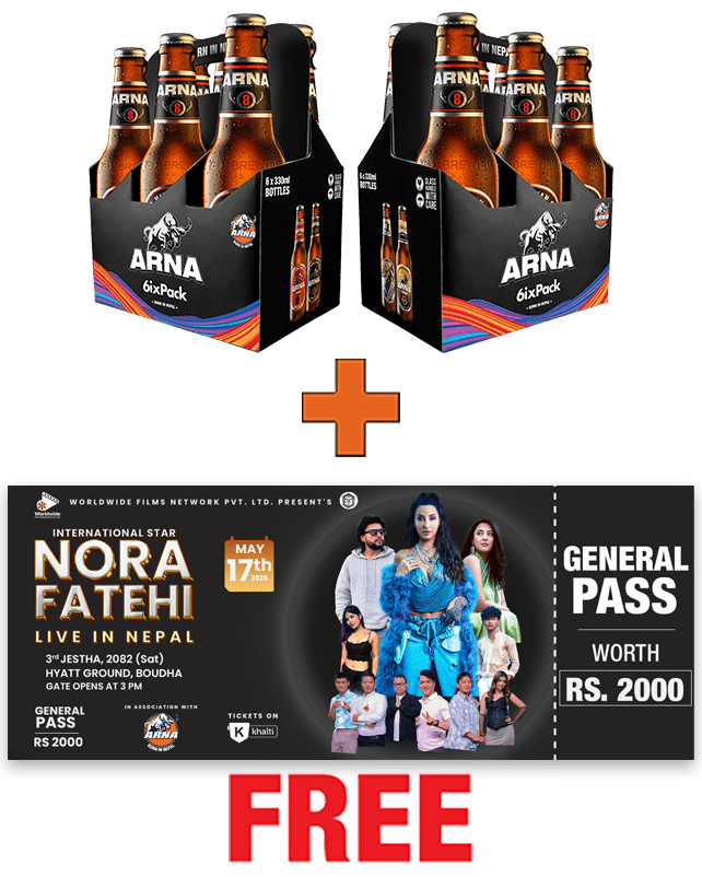 Arna 8 330ML x 12 Bottles + 1 Nora Fatehi Live General Pass Arna 8 330ML x 12 Bottles + 1 Nora Fatehi Live General Pass