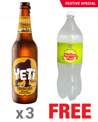 Yeti Blonde 650ML x 3 Bottles + 1 Life Nimboo Pani 2.25L Free