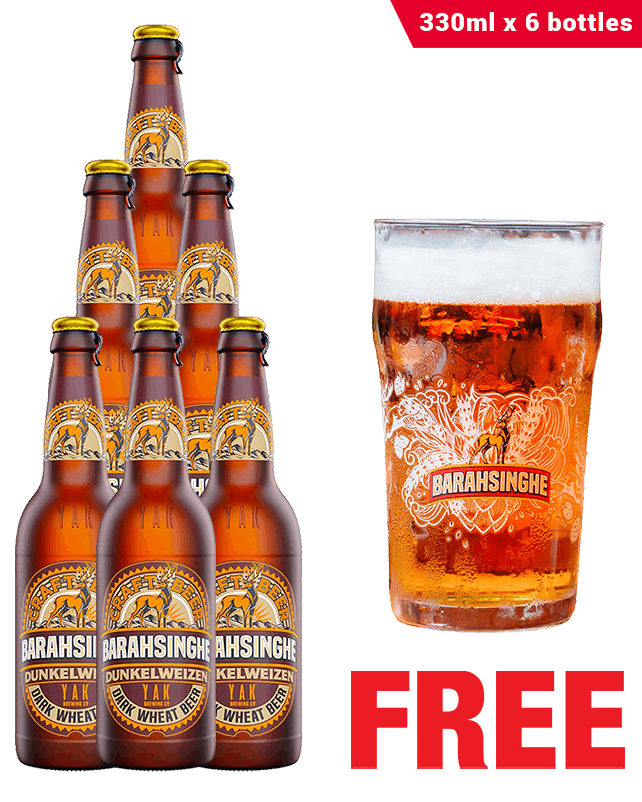 Barahsinghe Dunkelweizen 330ML x 6 Bottles + 1 Glass Free