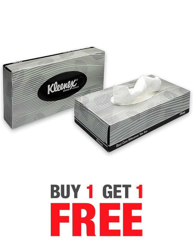 Kimberly Clark Kleenex Facial Tissues 2Ply 100 Pulls Buy1 Get1 - 01033