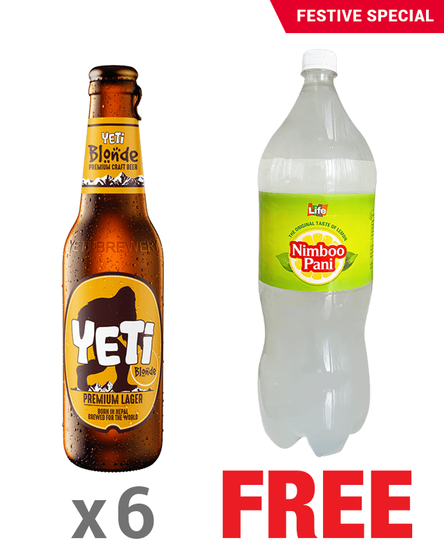 Yeti Blonde 330ML x 6 Bottles + 1 Life Nimboo Pani 2.25L Free