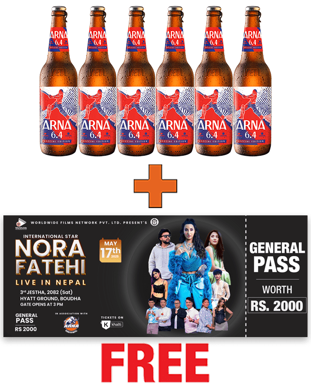 Arna 6.4 650ML x 6 Bottles + 1 Nora Fatehi Live General Pass Arna 6.4 650ML x 6 Bottles + 1 Nora Fatehi Live General Pass