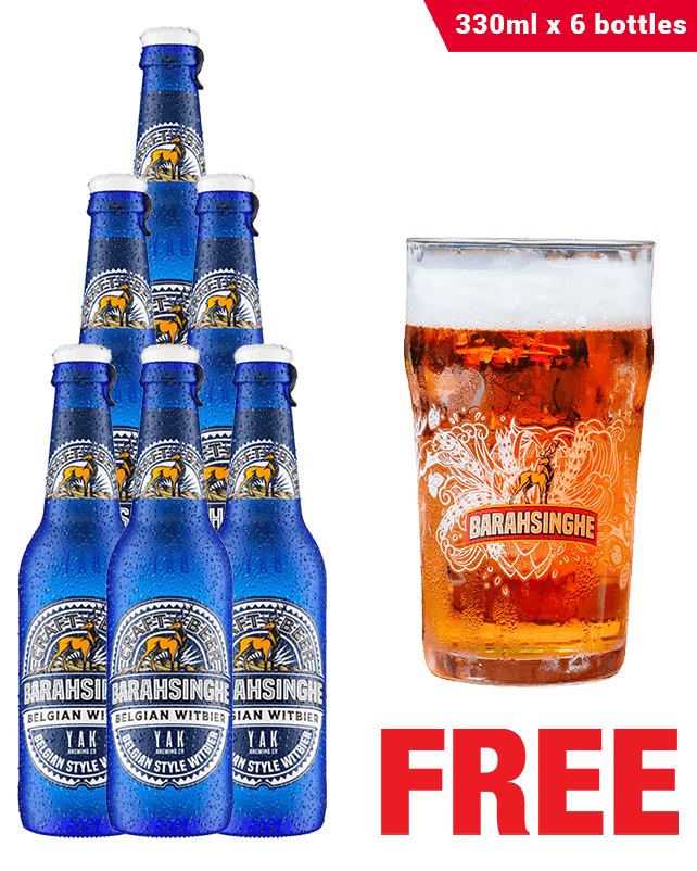 Barahsinghe Belgian Witbier 330ML x 6 Bottles + 1 Glass Free