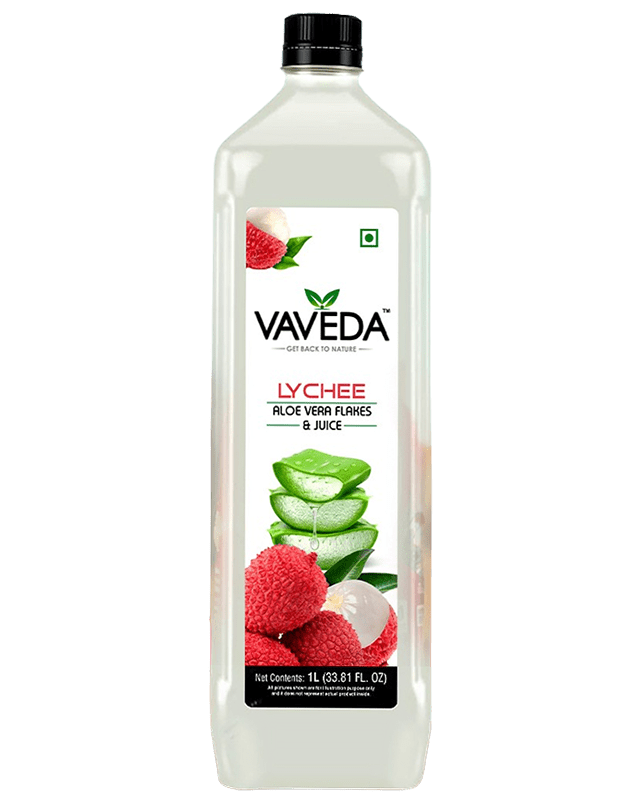 Vaveda Lychee Aloe Vera Flakes & Juice 1L Vaveda Lychee Aloe Vera Flakes & Juice 1L