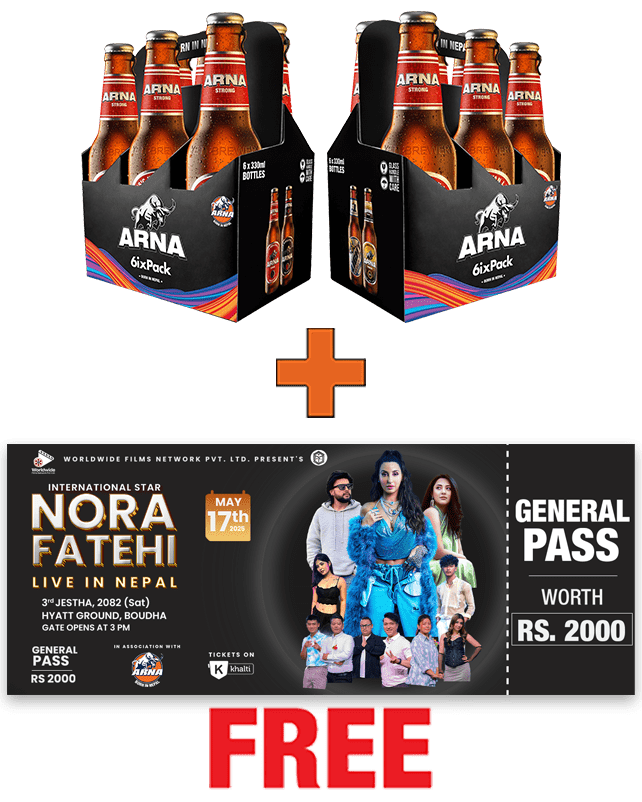 Arna Strong 330ML x 12 Bottles + 1 Nora Fatehi Live General Pass Arna Strong 330ML x 12 Bottles + 1 Nora Fatehi Live General Pass