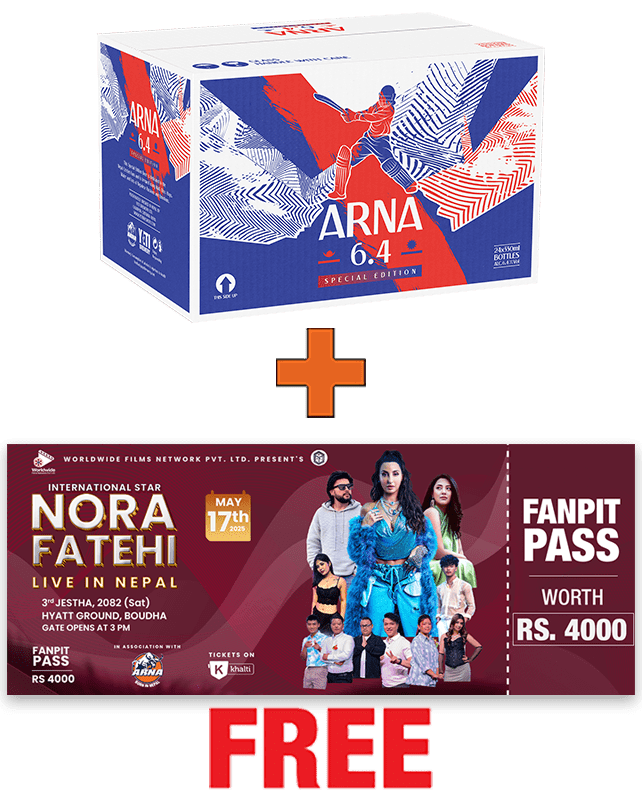 Arna 6.4 330ML x 24 Bottles + 1 Nora Fatehi Live Fanpit Pass Arna 6.4 330ML x 24 Bottles + 1 Nora Fatehi Live Fanpit Pass