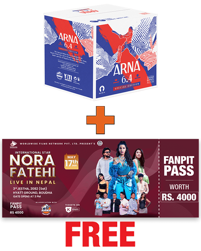 Arna 6.4 650ML x 12 Bottles + 1 Nora Fatehi Live Fanpit Pass Arna 6.4 650ML x 12 Bottles + 1 Nora Fatehi Live Fanpit Pass